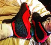 Who wants to join in my bed with my Jordan 13s?